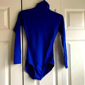 Apezio long sleeve leotard, royal blue